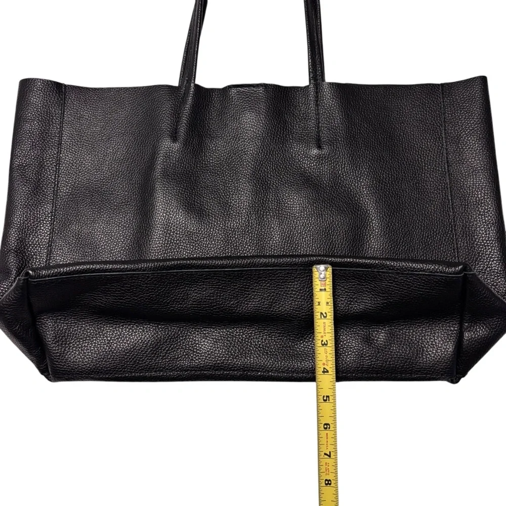 Adoratti Leather Carryall Tote Black Italian Leather NWOT Elegant Tote Bag - Picture 7 of 16